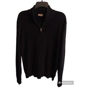 Micheal kors medium 1/4 zip black mens sweater